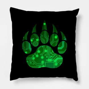 Techie Bear Claw LGBTQ Pride Green Pillow