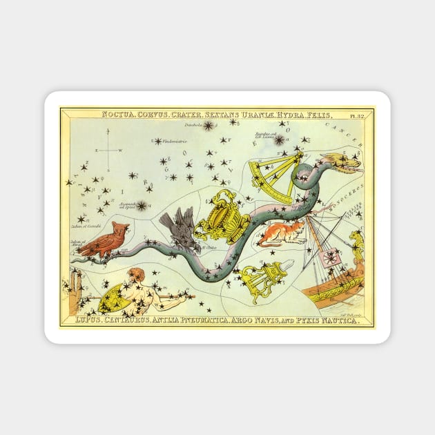 Hydra and Surrounding Constellations from Urania's Mirror Magnet by MasterpieceCafe