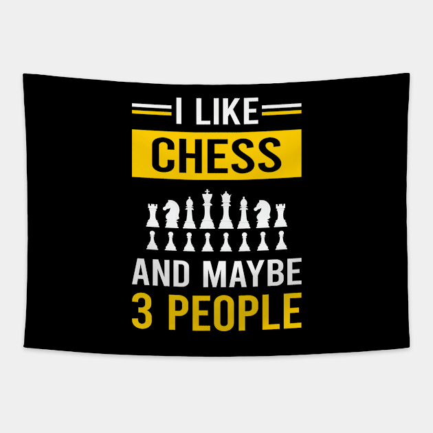 3 People Chess Tapestry by Bourguignon Aror