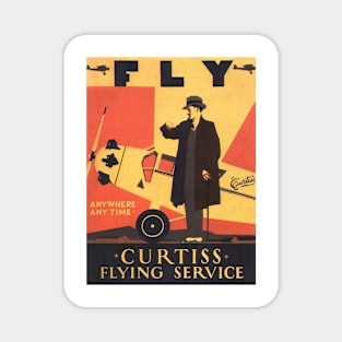 FLY CURTISS FLYING SERVICE Art Deco Advertisement Vintage Airline Magnet