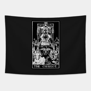 VII. The Chariot Tarot Card | Obsidian and Pearl Tapestry