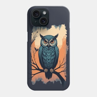 Vintage Owl under the Beautiful Moon Phone Case