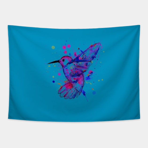 Hummingbird Splatter Tapestry by LVBart