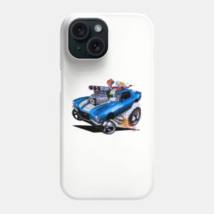 FULL BLOWN 71 Camaro Blue white stripe Phone Case