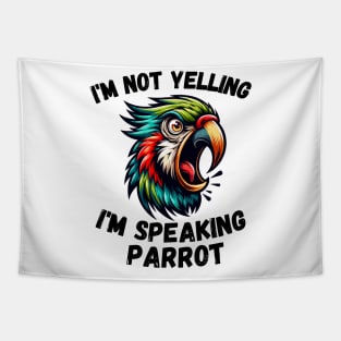 Vibrant Angry Parrot Screaming Exotic Bird Tapestry