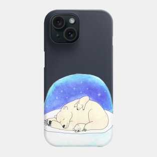 Mama polar bear with her cubs Phone Case