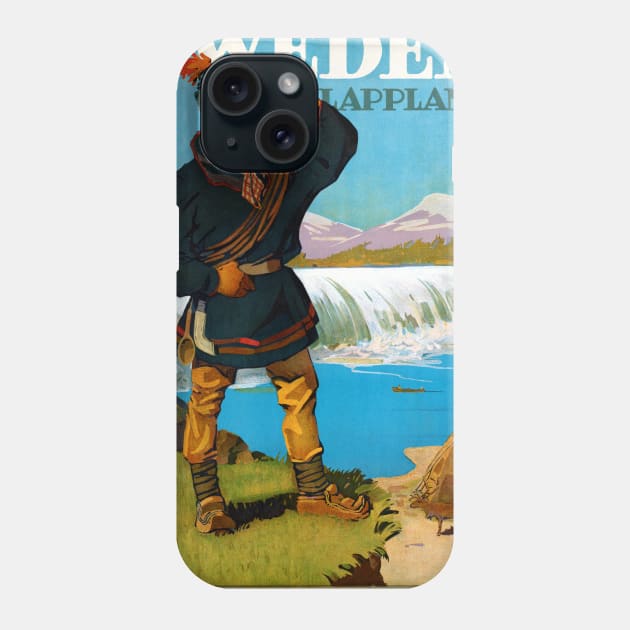 Vintage Travel Poster Sweden Lappland Phone Case by vintagetreasure