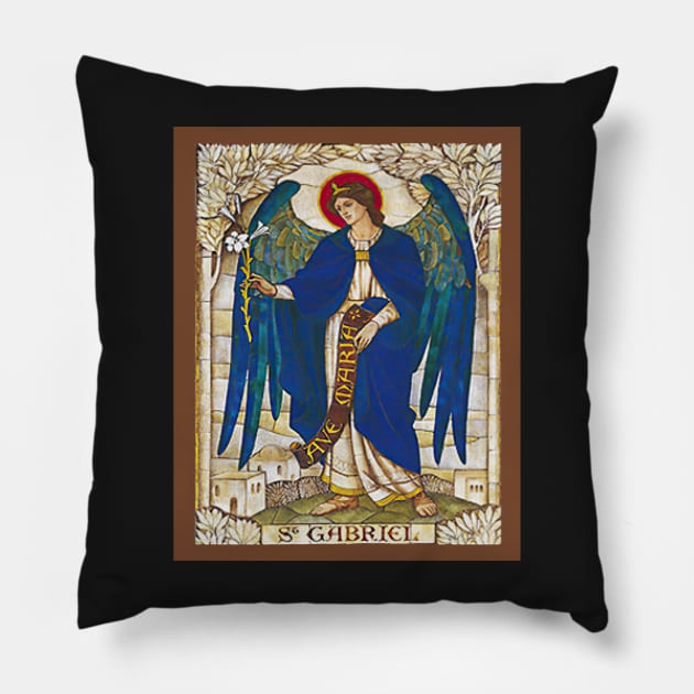 St Gabriel Angel Catholic Saint Archangel Pillow by hispanicworld