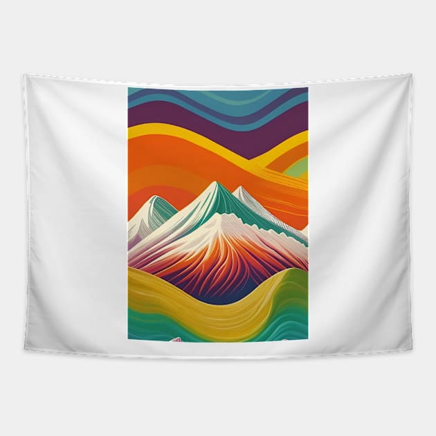 Rainbow Mountain Tapestry by AbundanceSeed