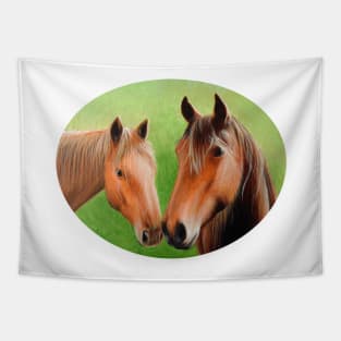 Chestnut Horses Tapestry