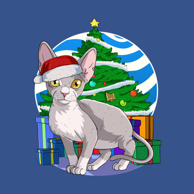 Devon Rex Cat Santa Christmas Gift by Noseking