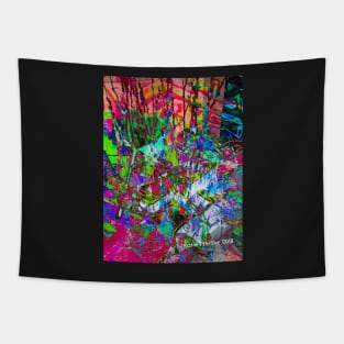 Hidden Dog Graffiti Photo Collage Tapestry