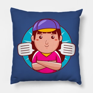 Graphic Designer Woman Pillow