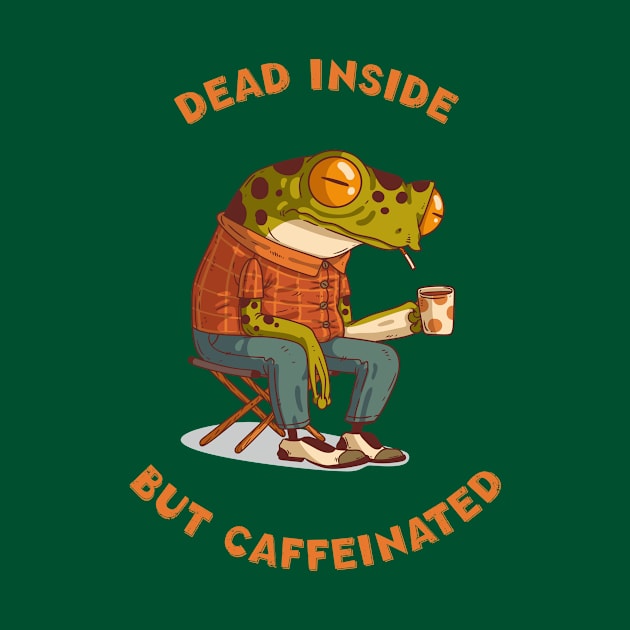 Dead inside but caffeinated tired Frog by artlogotip