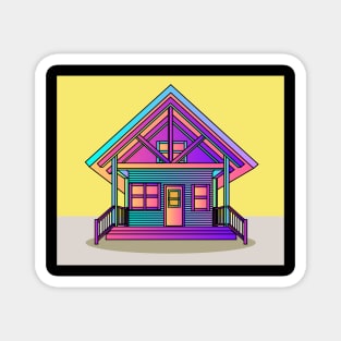 Illustration Dream House Villa Color Effects Magnet