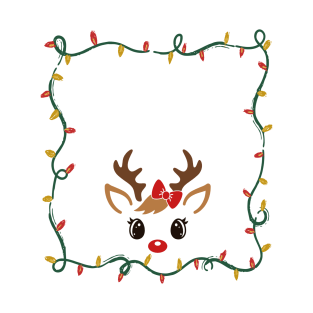 Reindeer In Training (GIRL, WHITE TEXT) T-Shirt