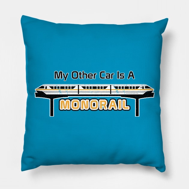 Other Car - Monorail Gold Pillow by OneLittleSpark