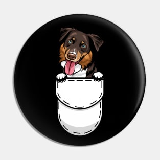 Funny Australian Shepherd Pocket Dog Pin