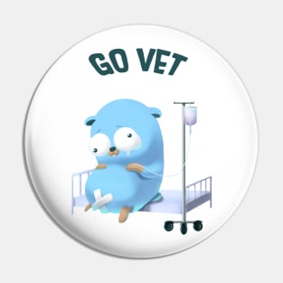 Golang Gopher Mouse Go Vet Pin