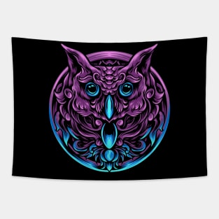 Owl head with ornament Tapestry