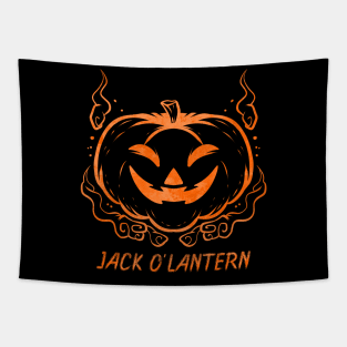 Evil Jack O Lantern Face Costume For Halloween Tapestry