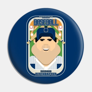 Baseball Blue Pinstripes - Rhubarb Pitchbatter - Victor version Pin