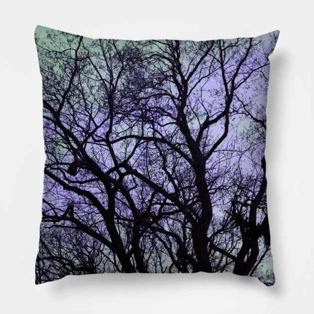 Tree Bue Pillow by bubbsnugg