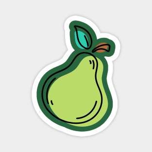 Dear Pear - The green pear drawing Magnet