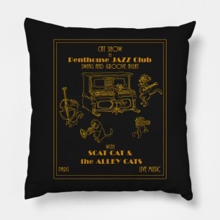 Cat-Deco Jazz Show Pillow