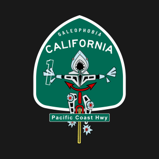 California Galeophobia Pacific Coast Highway Shark Bicycle T-Shirt