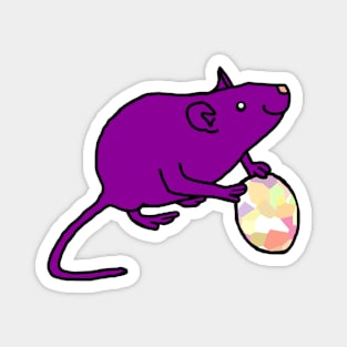 Purple Rat Holding an Easter Egg Magnet