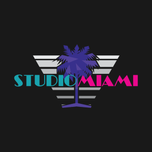 Retro 80's Palms and Wavs X Studio Miami Pocket Tee T-Shirt