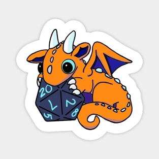 Orange Dice Goblin Dragon Baby Magnet