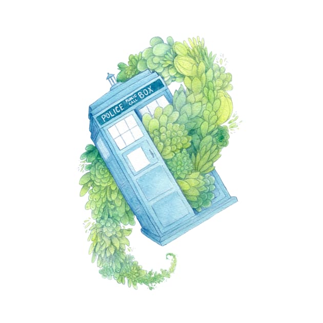 Succulent Tardis in Space by FairytaleFoxDesigns