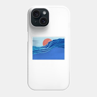 Japanese Art in Blue Phone Case