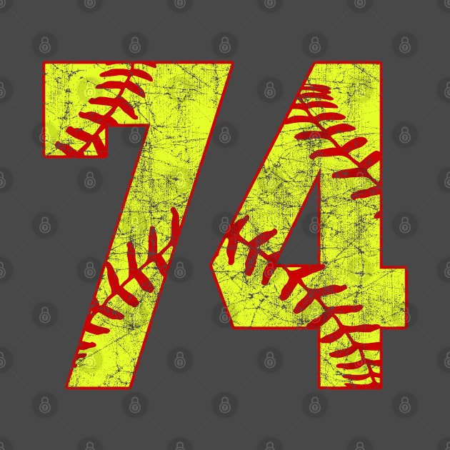 Fastpitch Softball Number 74 #74 Softball Shirt Jersey Uniform Favorite Player Biggest Fan by TeeCreations