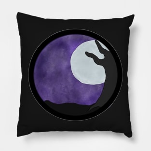 Purple night sky tree Pillow