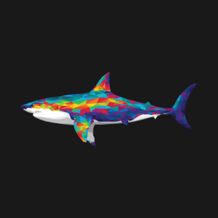 Rainbow Geometric Shark T-Shirt