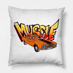 Road Runner GTX Muscle Car Design Pillow