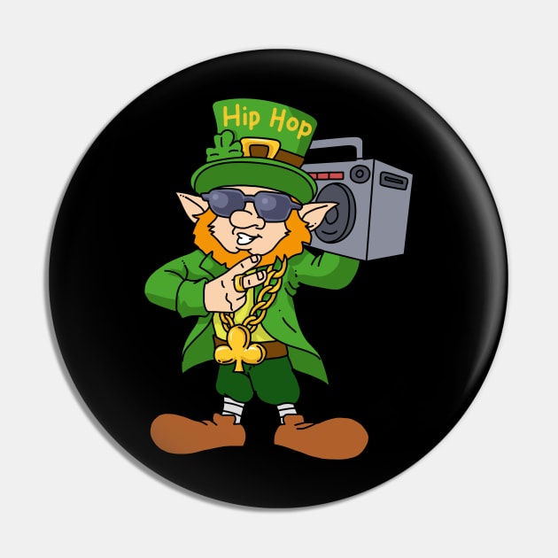 Kids St. Patrick's Day Shirt Boy Shamrock Hip Hop Leprechaun Pin by PomegranatePower