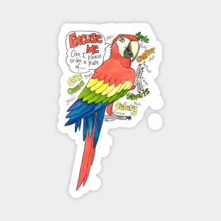 Hungry Scarlet Macaw Magnet