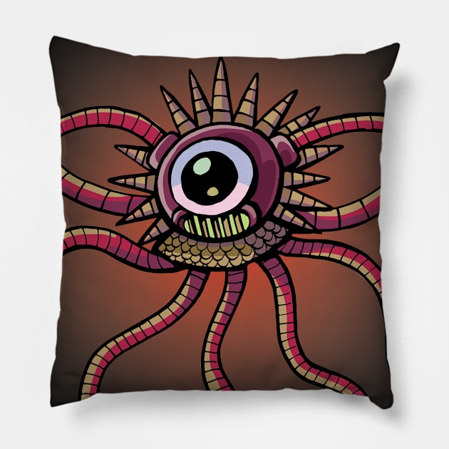 one-eyed mechanical spider Pillow by duxpavlic