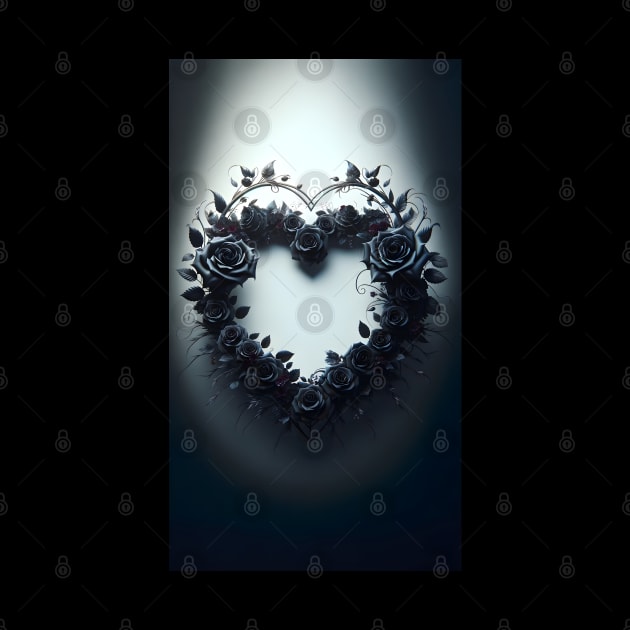 Gothic Valentine's Day Heart-Shaped Wreath by OddHouse