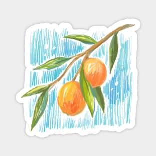 Orange Branch HAnd Drawn Magnet