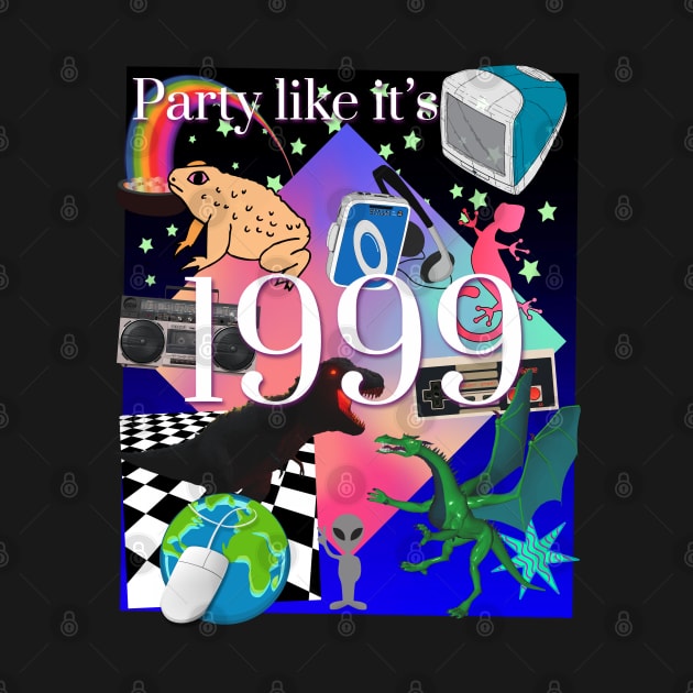 Party Like It's 1999 - 90's/2000's Nostalgia Poster Art Piece Retro Collage by blueversion