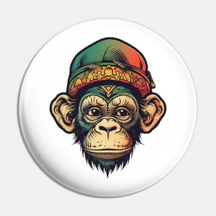 Rasta chimp Pin