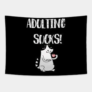 Adulting Sucks Cat! Tapestry