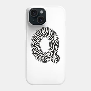 Zebra Letter Q Phone Case