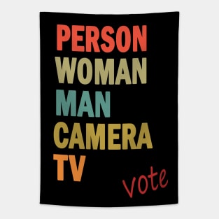 Person Woman Man Camera TV Tapestry