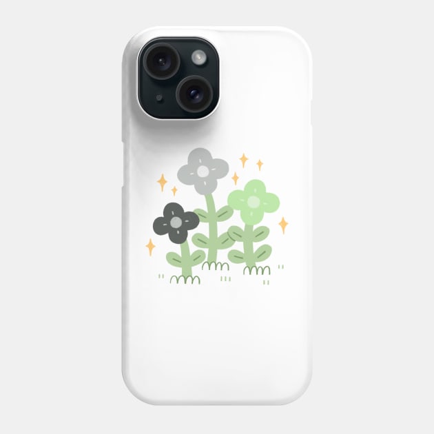 Agender Pride Flowers Phone Case by Niamh Smith Illustrations
